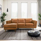 Chase MCM Tan Leather Chaise Sofa Sectional 92