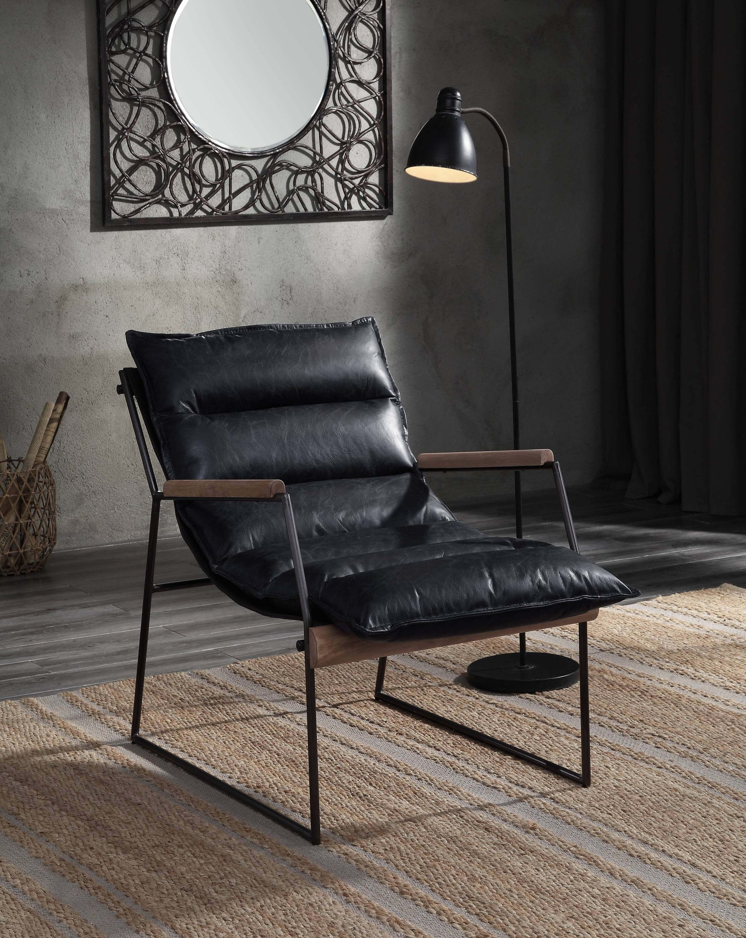 Luberzo Espresso Top Grain Leather Armchair