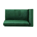Emerald Green Velvet Deco Modular 2-Piece Sofa 111W