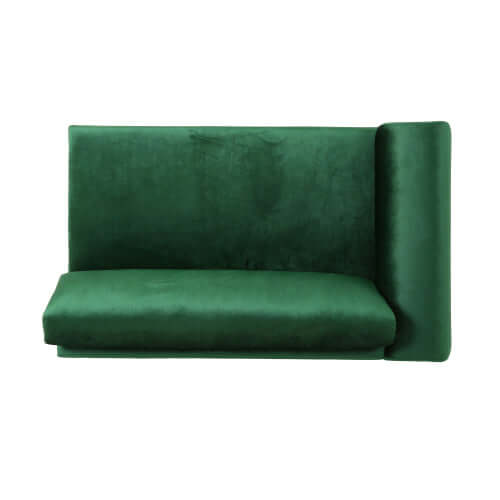 Emerald Green Velvet Deco Modular 2-Piece Sofa 111W