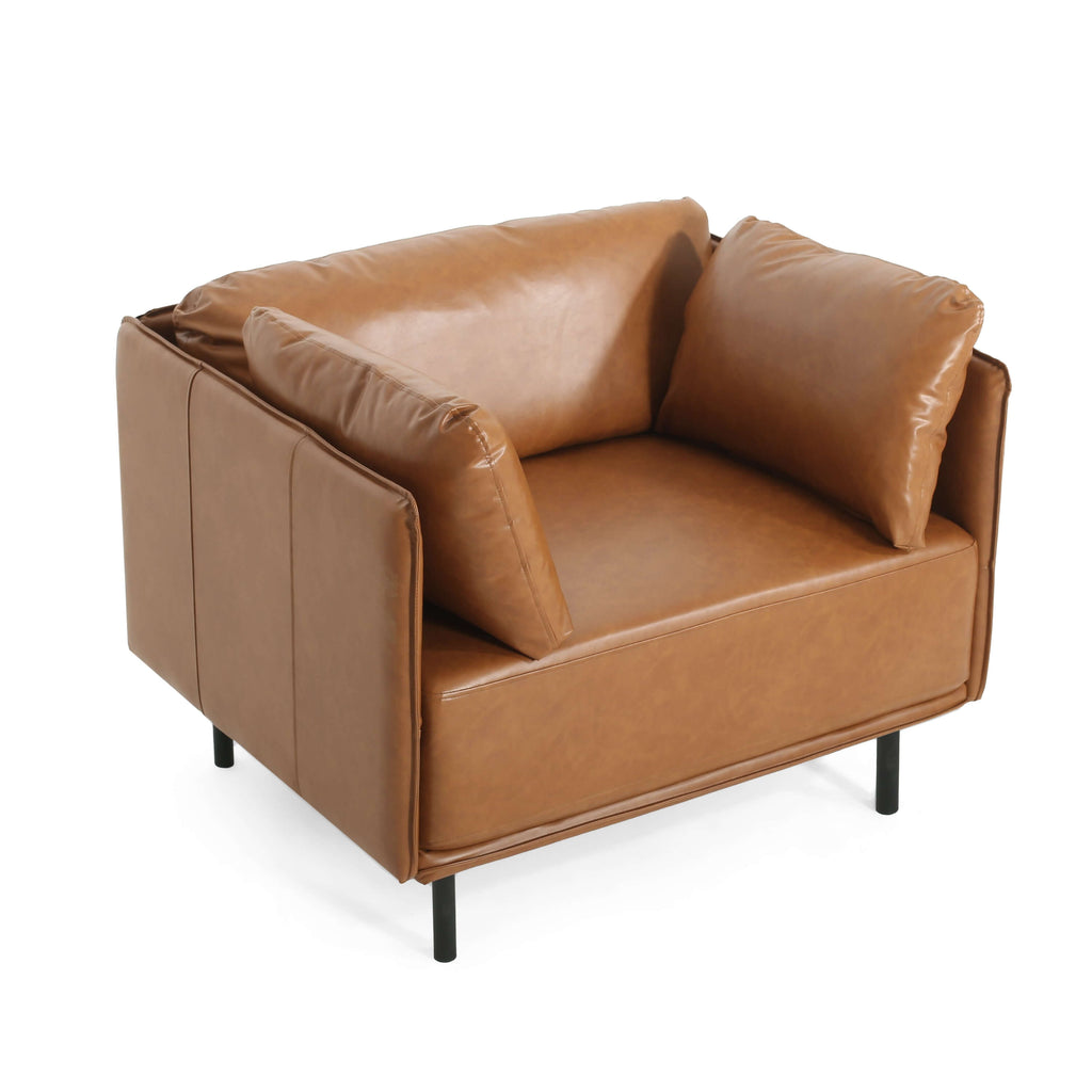 Faux Leather MCM Lounge Chair (3 Colors)