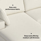 Charlie Modern Deep Seat Sectional Chaise Sofa 122 (2 Colors)