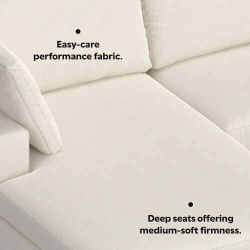 Charlie Modern Deep Seat Sectional Chaise Sofa 122 (2 Colors)