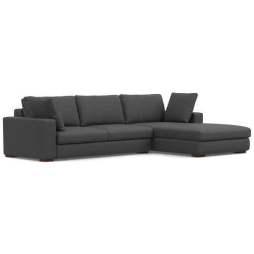 Charlie Modern Deep Seat Sectional Chaise Sofa 122 (2 Colors)
