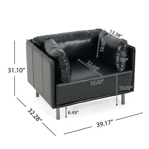 Faux Leather MCM Lounge Chair (3 Colors)