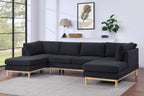 Hallie Black Sherpa Dual Chaise Sofa Sectional (124)