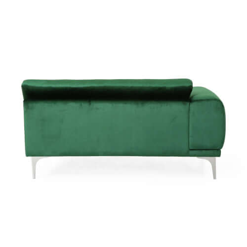 Emerald Green Velvet Deco Modular 2-Piece Sofa 111W