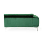 Emerald Green Velvet Deco Modular 2-Piece Sofa 111W