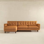 Allison MCM Leather Chaise Sofa Sectional 113