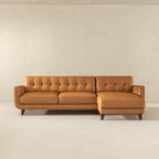Allison MCM Leather Chaise Sofa Sectional 113