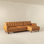 Allison MCM Leather Chaise Sofa Sectional 113
