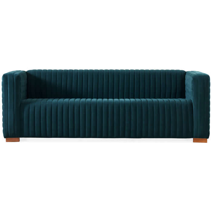 Elara Channel Tufted Velvet Sofa 90 (3 Colors)