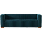 Elara Channel Tufted Velvet Sofa 90 (3 Colors)