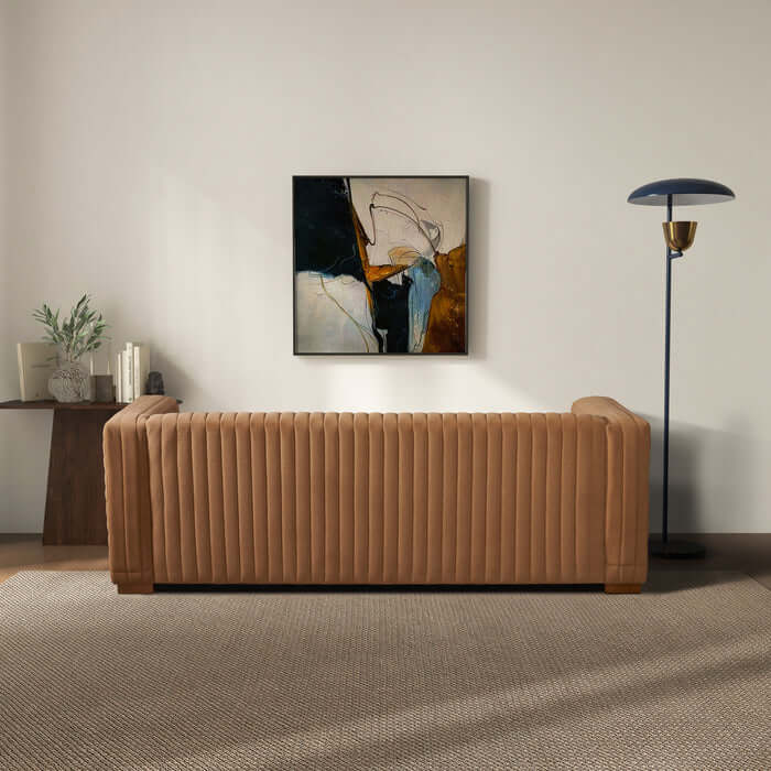 Elara Channel Tufted Velvet Sofa 90 (3 Colors)