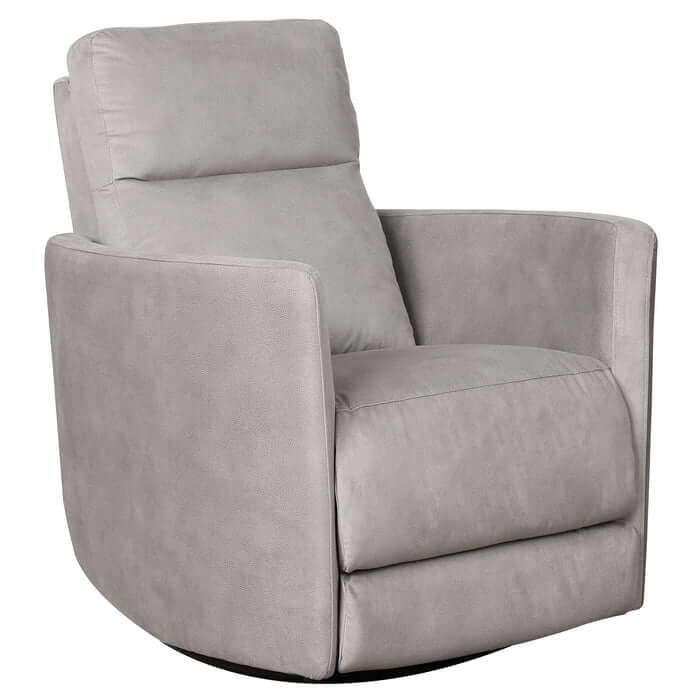 Lawson Grey Suede Swivel Glider Recliner Chair