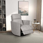 Lawson Grey Suede Swivel Glider Recliner Chair