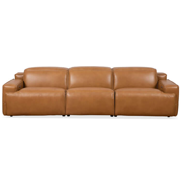 Urbana Modern Convertible Top-Grain Leather Sofa 120