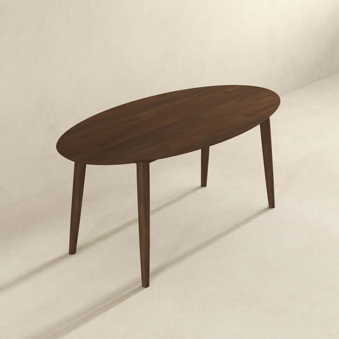 Ada MCM Walnut Wood Oval Dining Table 67 (2 Colors)