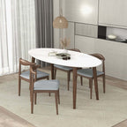 Ada MCM Walnut Wood Oval Dining Table 67 (2 Colors)
