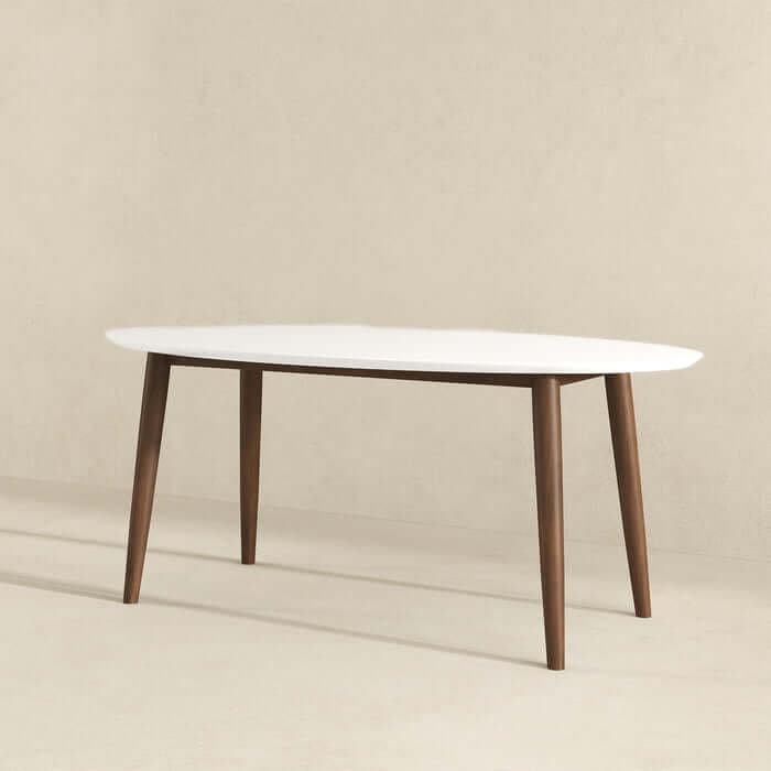 Ada MCM Walnut Wood Oval Dining Table 67 (2 Colors)