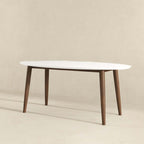 Ada MCM Walnut Wood Oval Dining Table 67 (2 Colors)
