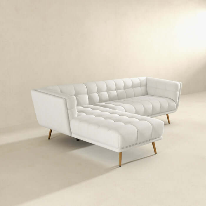 Addison Tufted L Shape Chaise Sofa Sectional 102.5 (2 Colors)
