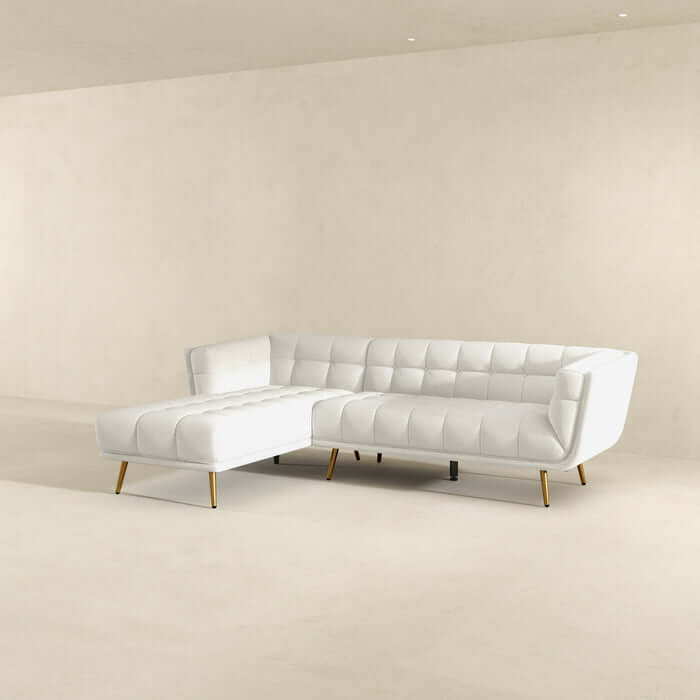 Addison Tufted L Shape Chaise Sofa Sectional 102.5 (2 Colors)