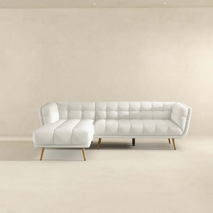 Addison Tufted L Shape Chaise Sofa Sectional 102.5 (2 Colors)