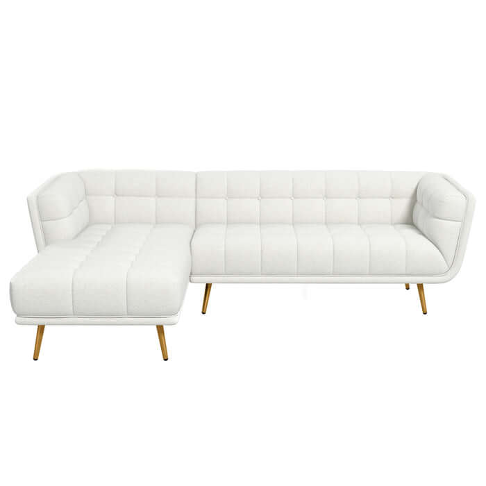 Addison Tufted L Shape Chaise Sofa Sectional 102.5 (2 Colors)