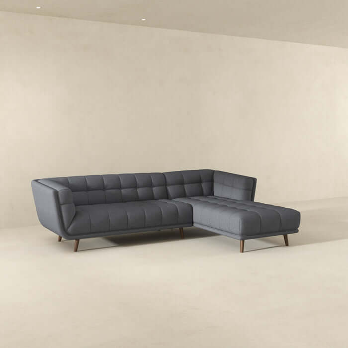 Addison Tufted L Shape Chaise Sofa Sectional 102.5 (2 Colors)