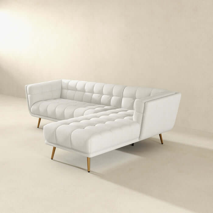 Addison Tufted L Shape Chaise Sofa Sectional 102.5 (2 Colors)