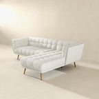 Addison Tufted L Shape Chaise Sofa Sectional 102.5 (2 Colors)