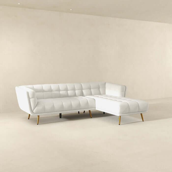 Addison Tufted L Shape Chaise Sofa Sectional 102.5 (2 Colors)