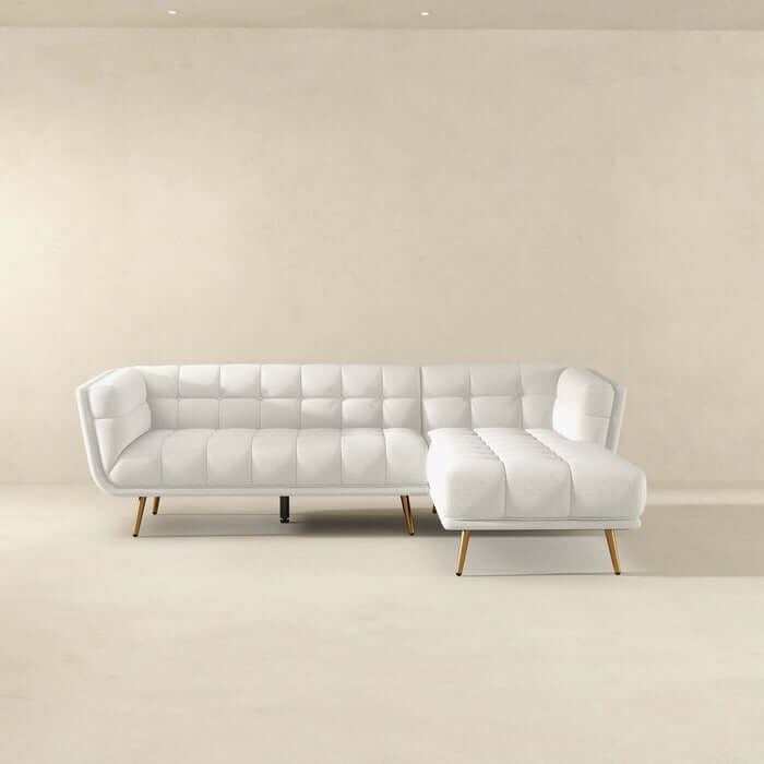 Addison Tufted L Shape Chaise Sofa Sectional 102.5 (2 Colors)