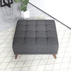 Addison MCM Tufted Square Ottoman (Color & Upholstery Options)