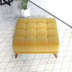 Addison MCM Tufted Square Ottoman (Color & Upholstery Options)