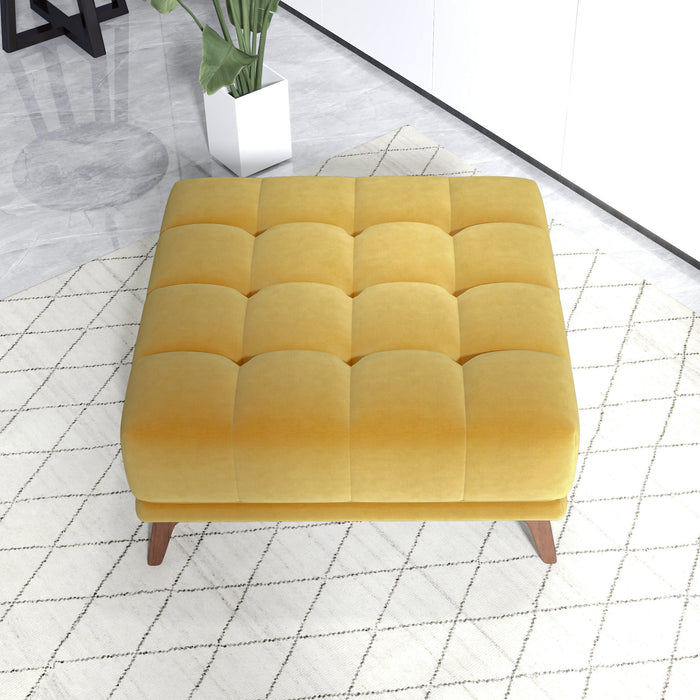 Addison MCM Tufted Square Ottoman (Color & Upholstery Options)