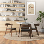 Alina MCM Round Walnut Wood Dining Table 43 (2 Colors)