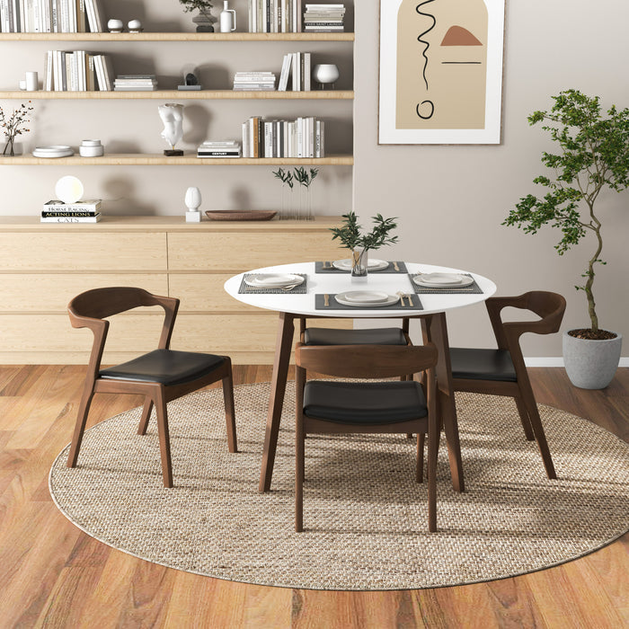 Alina MCM Round Walnut Wood Dining Table 43 (2 Colors)