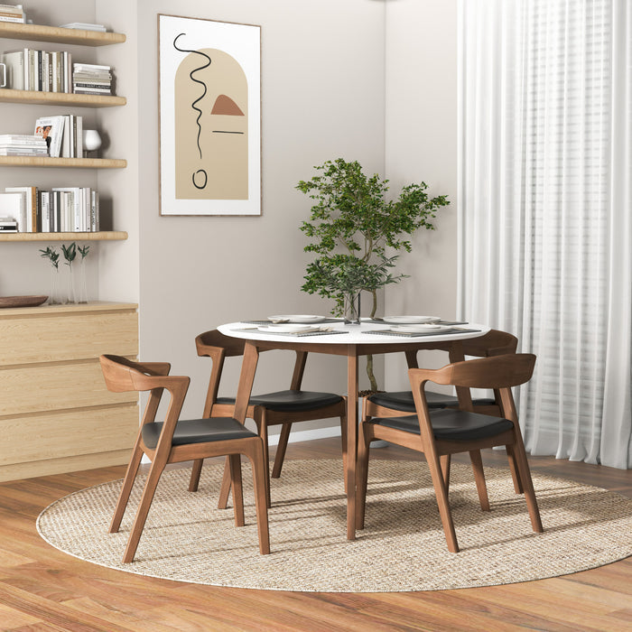 Alina MCM Round Walnut Wood Dining Table 43 (2 Colors)
