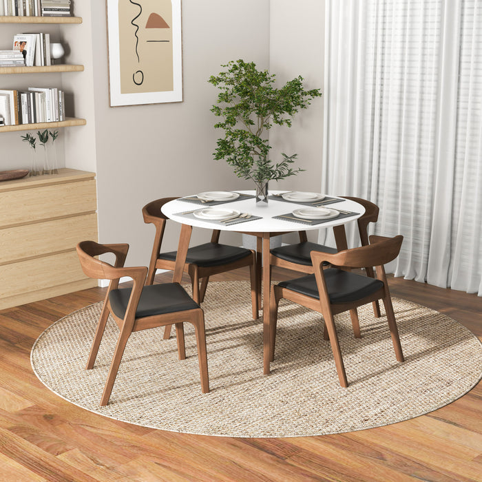 Alina MCM Round Walnut Wood Dining Table 43 (2 Colors)