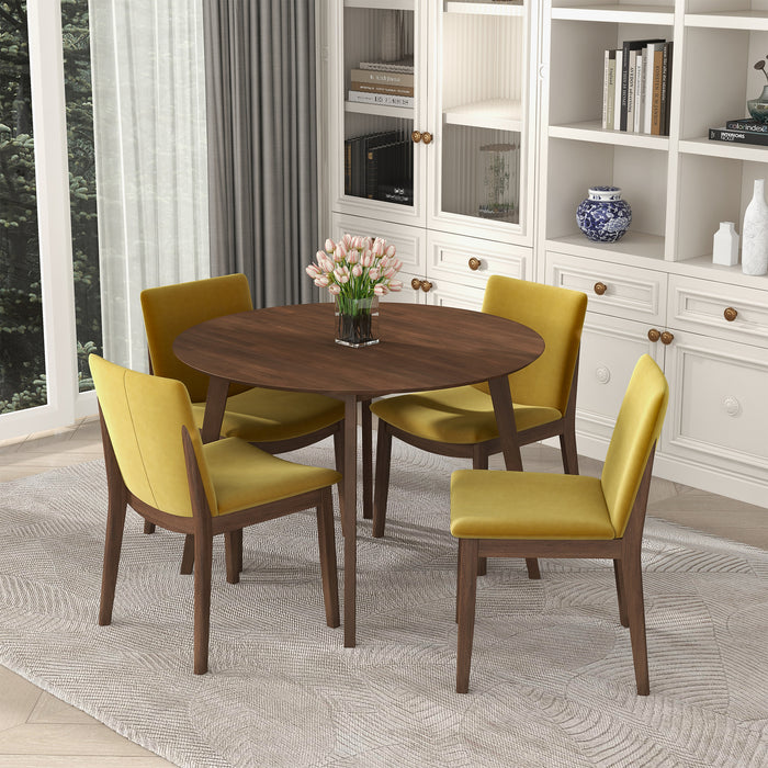 Alina MCM Round Walnut Wood Dining Table 43 (2 Colors)