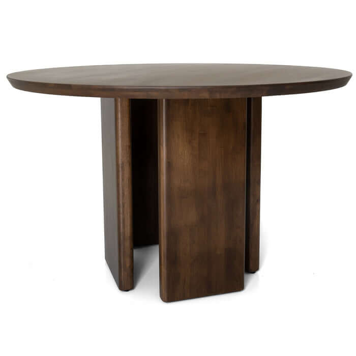 Alden Solid Wood Walnut Round Dining Table 47'