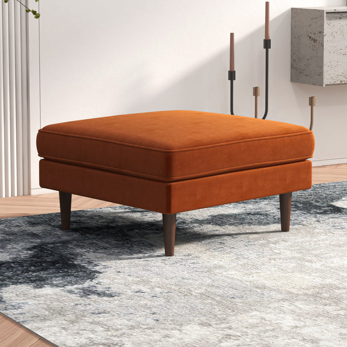 Amber MCM Square Upholstered Ottoman 32