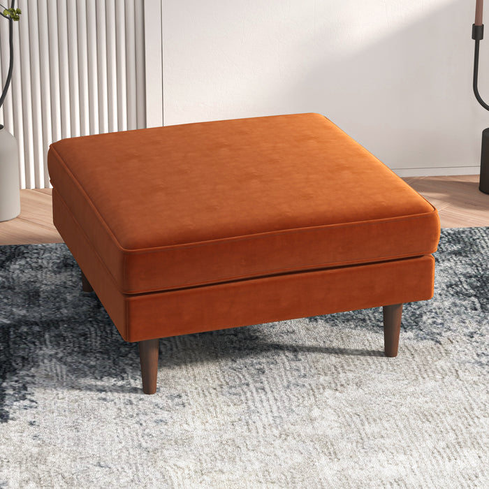 Amber MCM Square Upholstered Ottoman 32