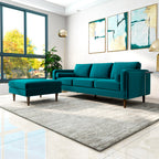 Amber MCM Square Upholstered Ottoman 32