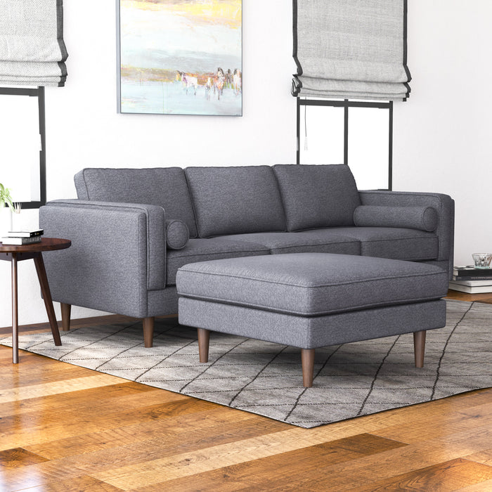 Amber MCM Square Upholstered Ottoman 32