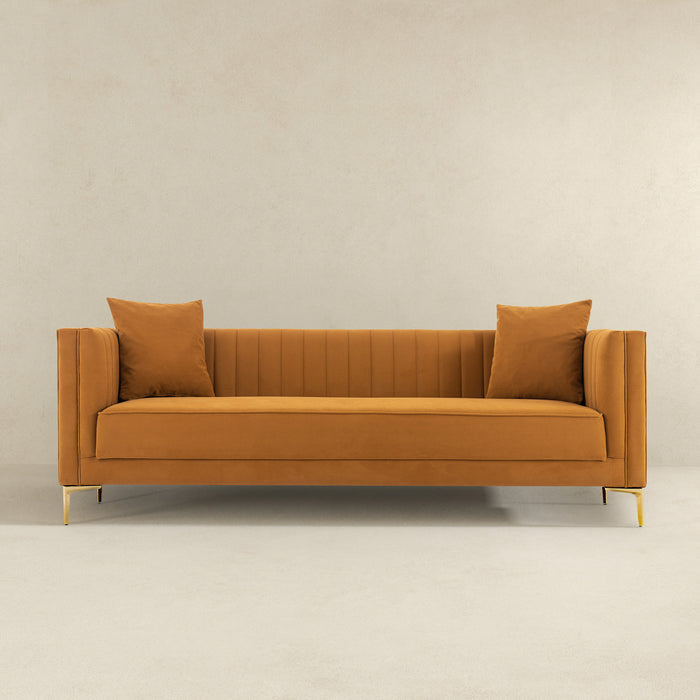 Angelina Midcentury Channel Tufted Sofa 84 (6 Colors)