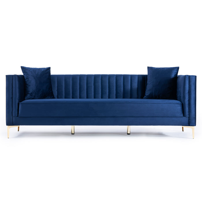 Angelina Midcentury Channel Tufted Sofa 84 (6 Colors)
