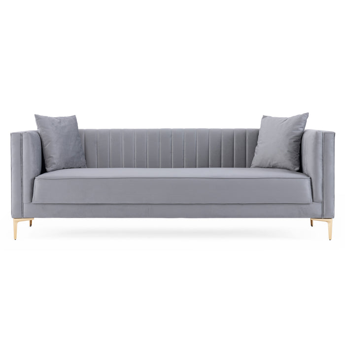 Angelina Midcentury Channel Tufted Sofa 84 (6 Colors)